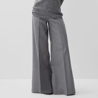 Брюки палаццо женские MINAKU: Safari, серые, размер 52