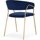 Стул на металлокаркасе Kamelia 1 металл/велюр, золотой/синий 60x52x79 см - Фото 4