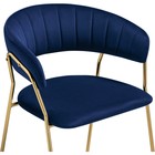 Стул на металлокаркасе Kamelia 1 металл/велюр, золотой/синий 60x52x79 см - Фото 5