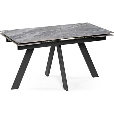 Керамический стол Невис оробико/черный металл, черный 80x140(200)x76 см