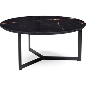 Журнальный стол Роб D-700 обсидиан/черный металл 70x70x33 см