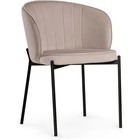 Стул на металлокаркасе Нейл металл/велюр, черный/латте 58x54x80 см 10509957