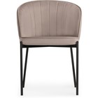 Стул на металлокаркасе Нейл металл/велюр, черный/латте 58x54x80 см 10509957