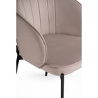 Стул на металлокаркасе Нейл металл/велюр, черный/латте 58x54x80 см 10509957