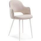 Стул на металлокаркасе Гутрид металл/велюр, белый/бежевый 51x56x82 см 10510291