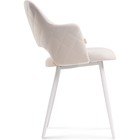 Стул на металлокаркасе Гутрид металл/велюр, белый/бежевый 51x56x82 см 10510291