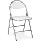 Стул на металлокаркасе Gikat металл/экокожа, серый/белый 45x43x82 см 10510496