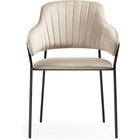 Стул на металлокаркасе Инклес металл/велюр, черный/бежевый 57x56x82 см  (артикул 10510564)  большой выбор товаров оптом и в розницу по низким ценам с доставкой