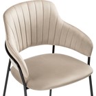 Стул на металлокаркасе Инклес металл/велюр, черный/бежевый 57x56x82 см  (артикул 10510564)  большой выбор товаров оптом и в розницу по низким ценам с доставкой