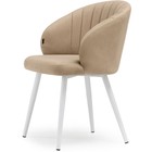 Стул на металлокаркасе Бэнбу velutto 05 металл/велюр, белый/бежевый 54x50x76 см 10510694
