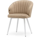 Стул на металлокаркасе Бэнбу velutto 05 металл/велюр, белый/бежевый 54x50x76 см 10510694