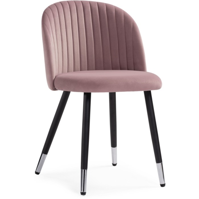 Стул на металлокаркасе Gabi металл/велюр, черный/розовый 50x53x79 см