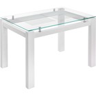Стол стеклянный Бран ЛДСП, белый/дерево 74x104x76 см  (артикул 10510775)  большой выбор товаров оптом и в розницу по низким ценам с доставкой