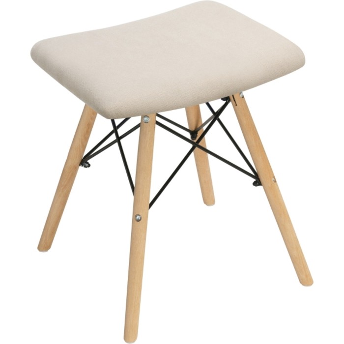 Табурет Ben массив бука/металл/ткань, натуральный/бежевый 41x39x44 см - Фото 1