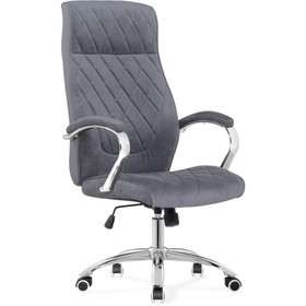 Кресло для руководителя Monte металл/велюр, хром/серый 65x72x117 см
