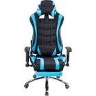 Кресло игровое Kano 1 металл/ткань/экокожа, хром/черный/голубой 66x70x129 см - Фото 3