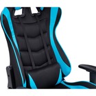 Кресло игровое Kano 1 металл/ткань/экокожа, хром/черный/голубой 66x70x129 см - Фото 10