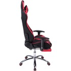 Кресло игровое Kano 1 металл/ткань/экокожа, хром/черный/красный 66x70x129 см 10510889