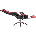 Кресло игровое Kano 1 металл/ткань/экокожа, хром/черный/красный 66x70x129 см 10510889