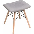 Табурет Ben массив бука/металл/ткань, натуральный/серый 40x40x44 см - Фото 1