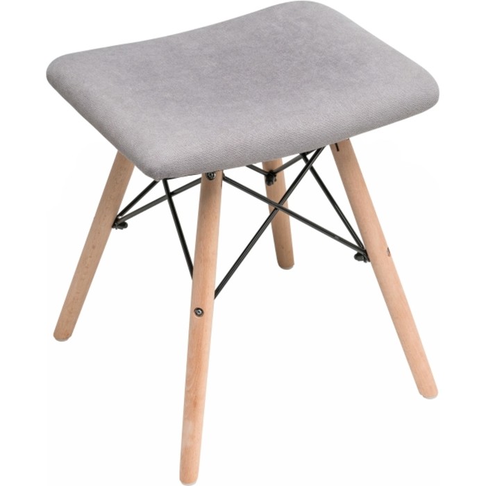 Табурет Ben массив бука/металл/ткань, натуральный/серый 40x40x44 см - Фото 1