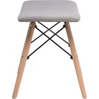 Табурет Ben массив бука/металл/ткань, натуральный/серый 40x40x44 см - Фото 3