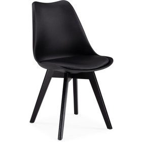 Пластиковый стул Bonuss массив бука/экокожа/пластик, черный 49x57x82 см