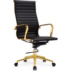 Компьютерное кресло Reus металл/экокожа, золотой/черный 55x62x108 см - фото 110658566
