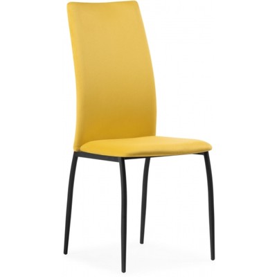 Стул на металлокаркасе Tod металл/вельвет, черный/желтый 43x52x101 см