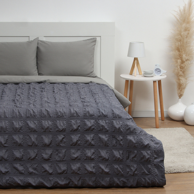 Покрывало 1.5-спальное LoveLife Texture: dark gray, 150×220±5 см, микрофайбер