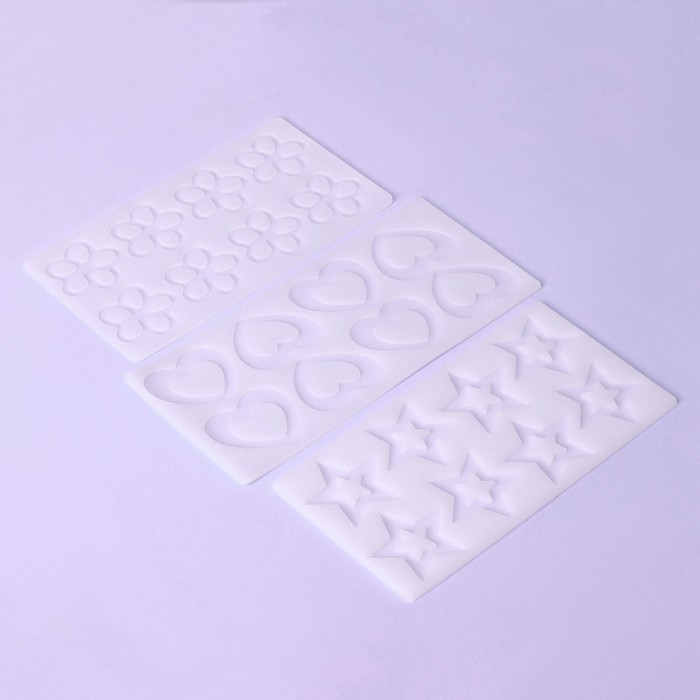 Набор форм для шоколада, 3 шт, 8 ячеек, силикон, 21×11×0,3 см, цвет прозрачный - Фото 1