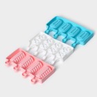 Набор форм для мороженого Доляна «Эскимо», 3 шт., силикон, 20×12 см - Фото 7