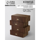 Комод «Чемодан», 4 ящика 620 мм, 620×350×740 мм, цвет коричневый камень/ржавый камень - Фото 1