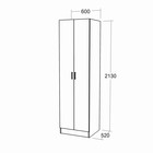 Шкаф распашной 2х дверный 600, Ясень Шимо Тёмный, Ясень Шимо Светлый, 600х520х2130 - фото 24605516