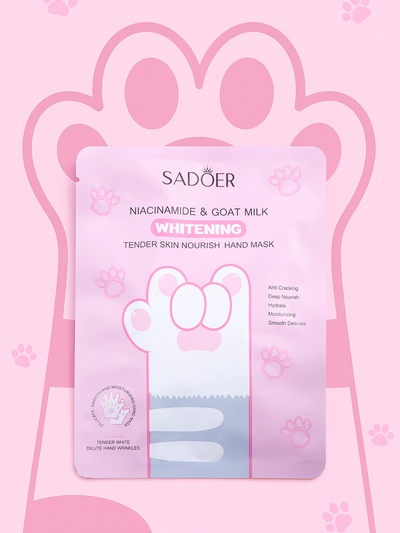 Маска-лапки для рук, питательная с никотинамидом и молоком