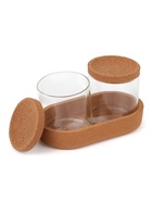 Набор органайзеров для ватных палочек и дисков, 17.5×10×10 см, прозрачный/коричневый - Фото 1