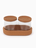 Набор органайзеров для ватных палочек и дисков, 17.5×10×10 см, прозрачный/коричневый - Фото 2