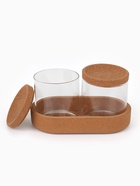 Набор органайзеров для ватных палочек и дисков, 17.5×10×10 см, прозрачный/коричневый - Фото 3