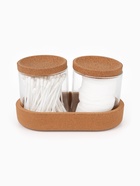 Набор органайзеров для ватных палочек и дисков, 17.5×10×10 см, прозрачный/коричневый - Фото 5