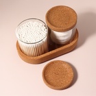 Набор органайзеров для ватных палочек и дисков, 17.5×10×10 см, прозрачный/коричневый - Фото 4