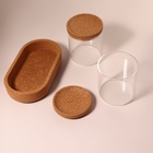 Набор органайзеров для ватных палочек и дисков, 17.5×10×10 см, прозрачный/коричневый - Фото 5