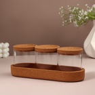 Набор органайзеров для ватных палочек и дисков, 26×11×9.5 см, прозрачный/коричневый - Фото 4