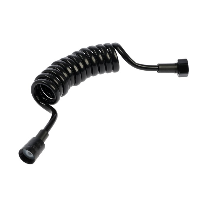 Шланг для гигиенической лейки ZEIN 4166, 1/2‘‘, ПВХ, 150 см, спиральный, чёрный - Фото 1