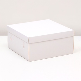 Коробка подарочная складная, упаковка, крышка - дно, белая, 25?25?12 см (комплект 5 шт)