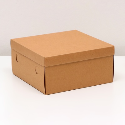 Коробка подарочная складная, упаковка, крышка - дно, крафт, 25×25×12 см