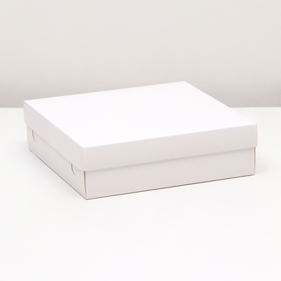 Коробка подарочная складная, упаковка, крышка - дно, белая, 23×23×6.5 см