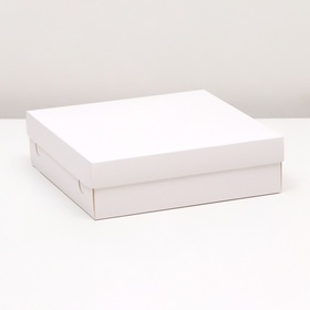 Коробка подарочная складная, упаковка, крышка - дно, белая, 23?23?6.5 см (комплект 5 шт)
