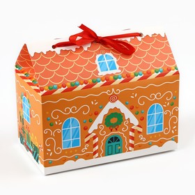 Коробка для сладостей «Пряничный домик», 10 х 18 х 14 см, Новый год