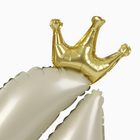 Шар фольгированный 42" «Цифра 4 с короной» на подставке, цвет взбитые сливки - Фото 2