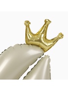 Шар фольгированный 42" «Цифра 4 с короной» на подставке, цвет взбитые сливки - Фото 4